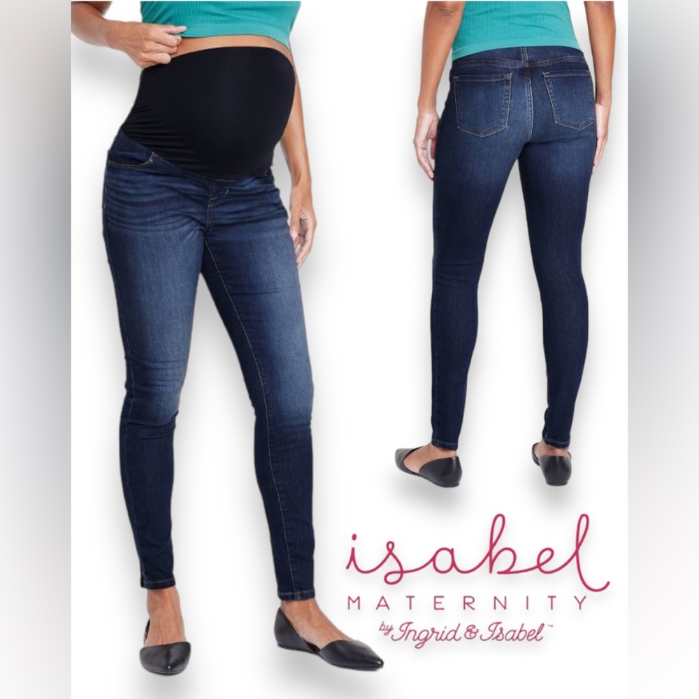 Over The Belly Dark Wash Skinny Maternity Jeans - Isabel Maternity by Ingrid &